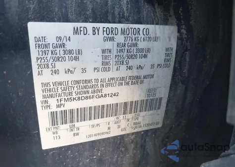 2015 Ford Explorer Xlt z USA, uszkodzony, nr VIN 1FM5K8D86FGA81242